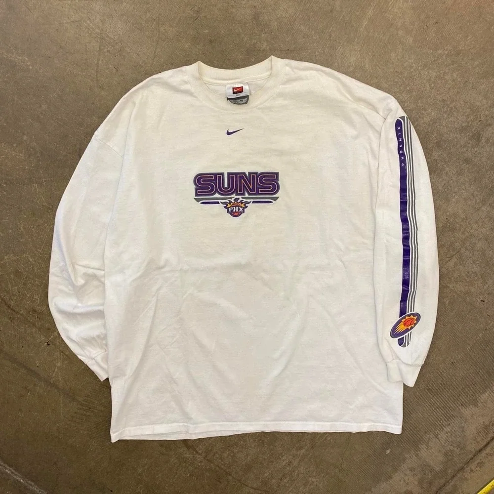 Vintage Y2K Phoenix Suns NBA Nike Center Swoosh Longsleeve 2000s Shirt Size XXL